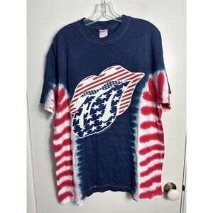 Vintage Rolling Stones Shirt Licks Tour 2002-2003 Hippie Tie Dye Flag Size XL